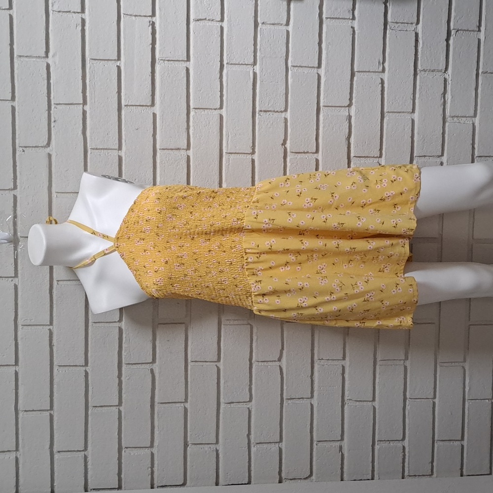 Lily Rose Yellow Floral Halter Romper NWOT